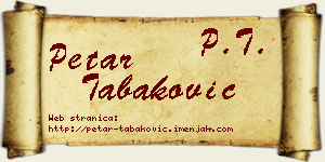 Petar Tabaković vizit kartica